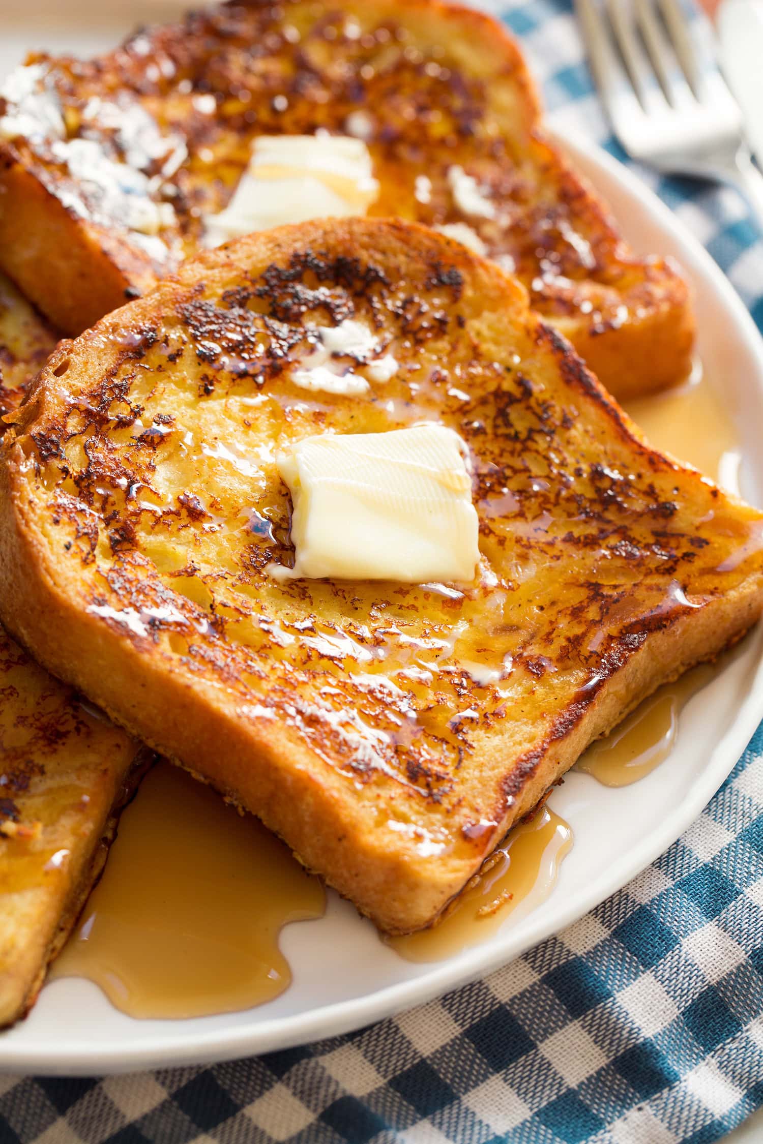 Close up photo buttermilk french toast.