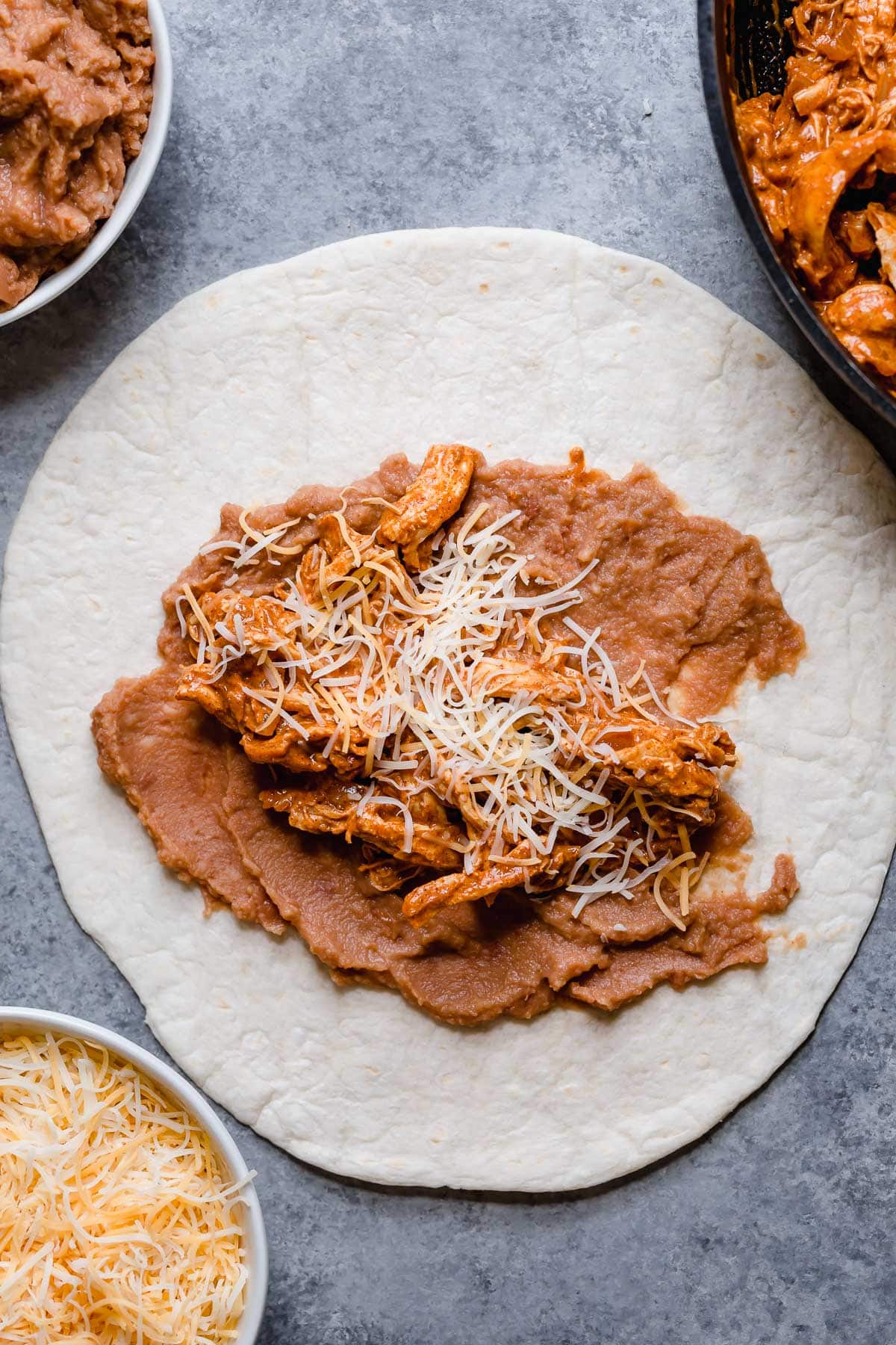 Filled Chicken chimichanga