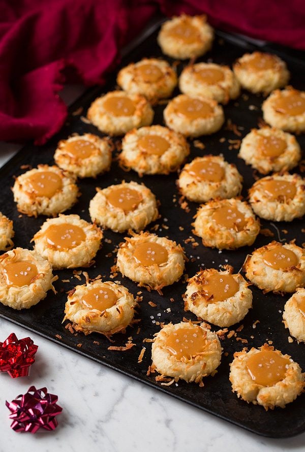 Salted Caramel Coconut Thumbprint Cookies | Cooking Classy