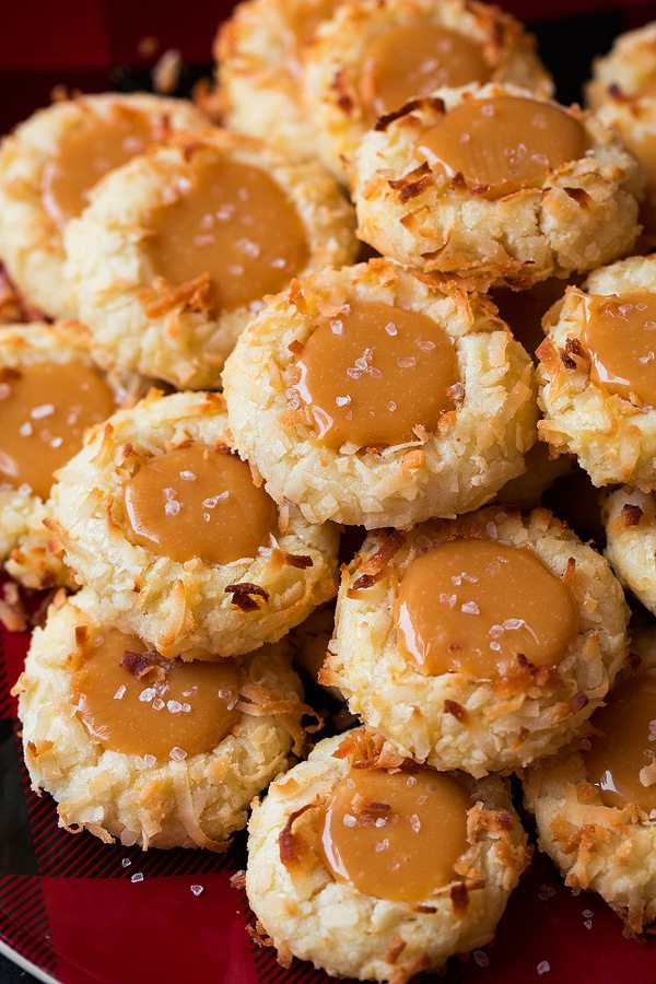 Salted Caramel Coconut Thumbprint Cookies | Cooking Classy