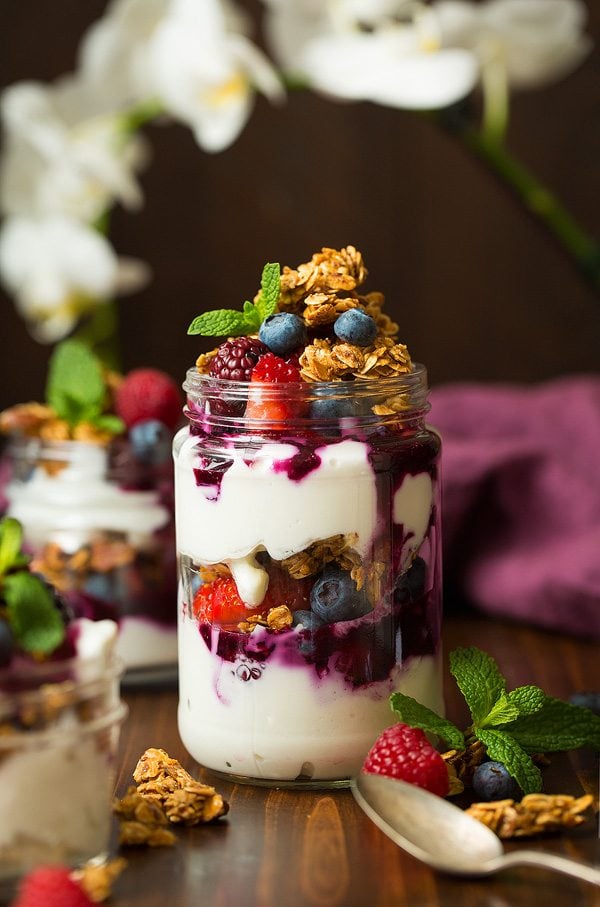 Showing different things to make with granola.