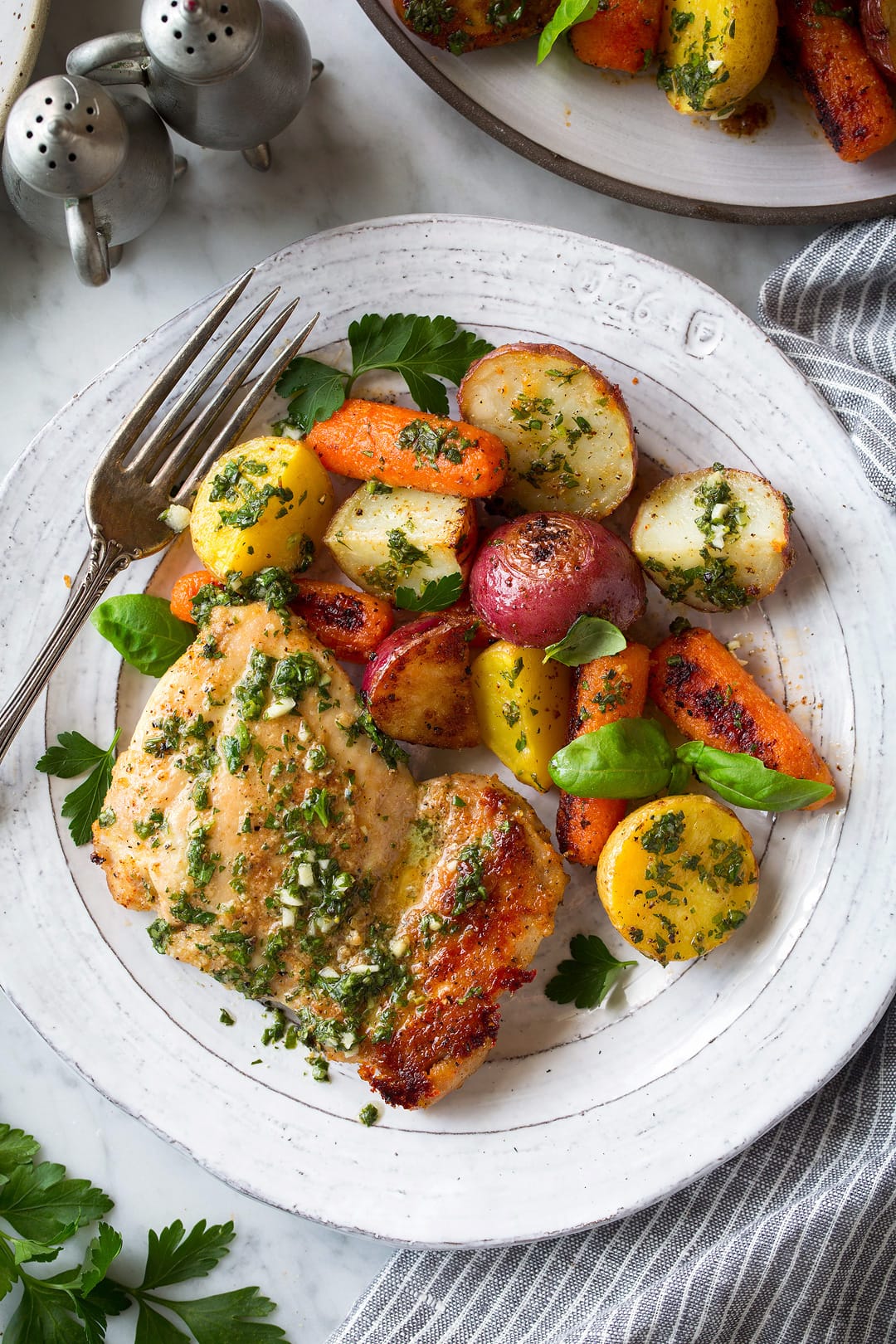 Roasted Chicken and Veggies with Herb Vinaigrette