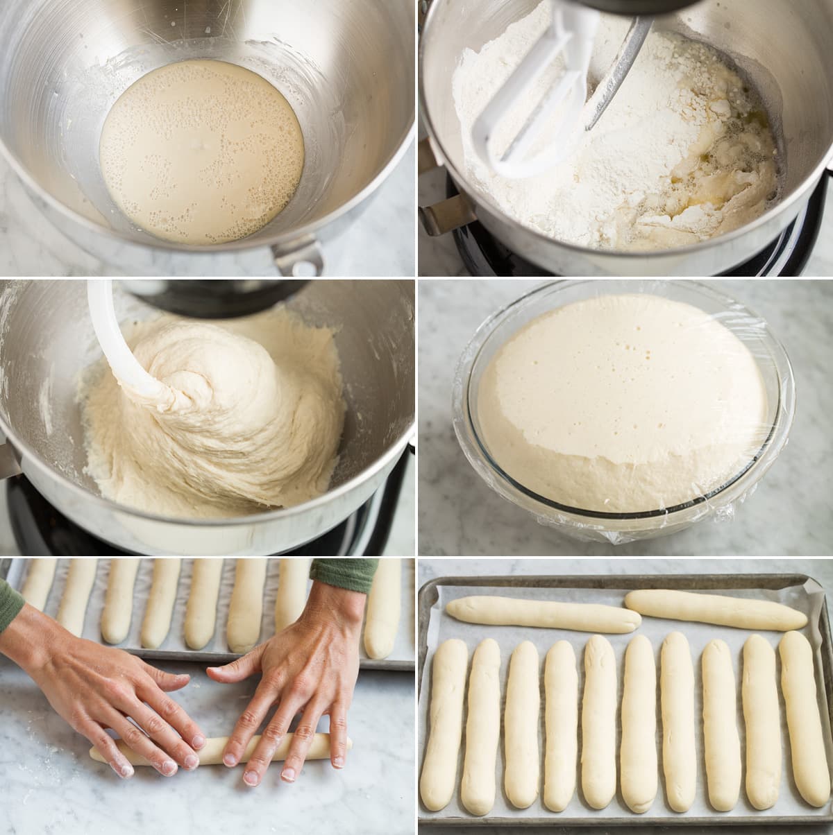 Steaps showing how to make homemade Breadsticks