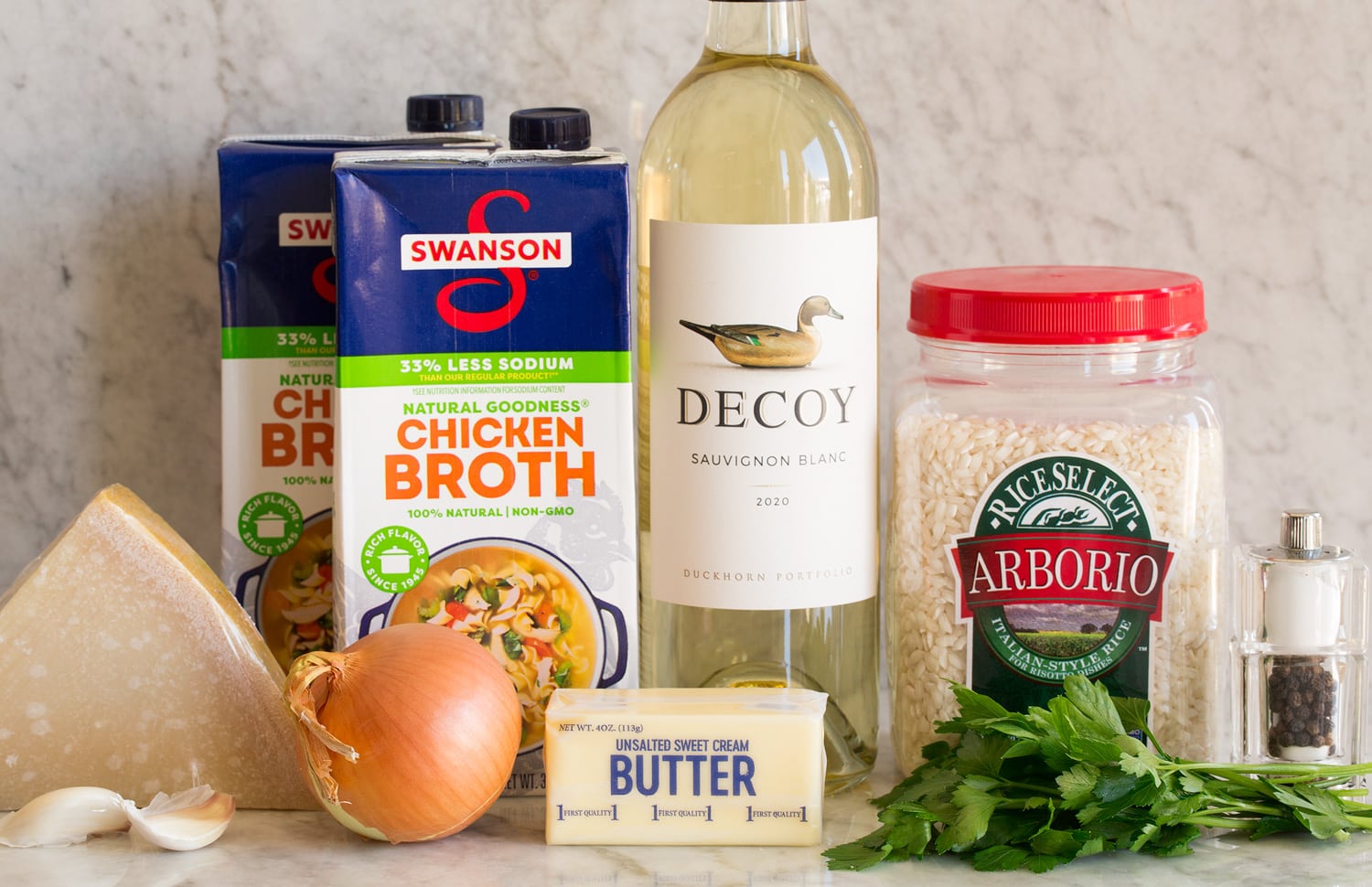 Ingredients for risotto.