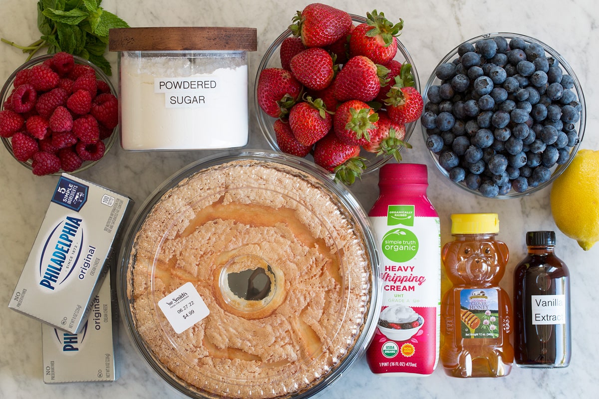 Photo of ingredients needed to make a trifle.