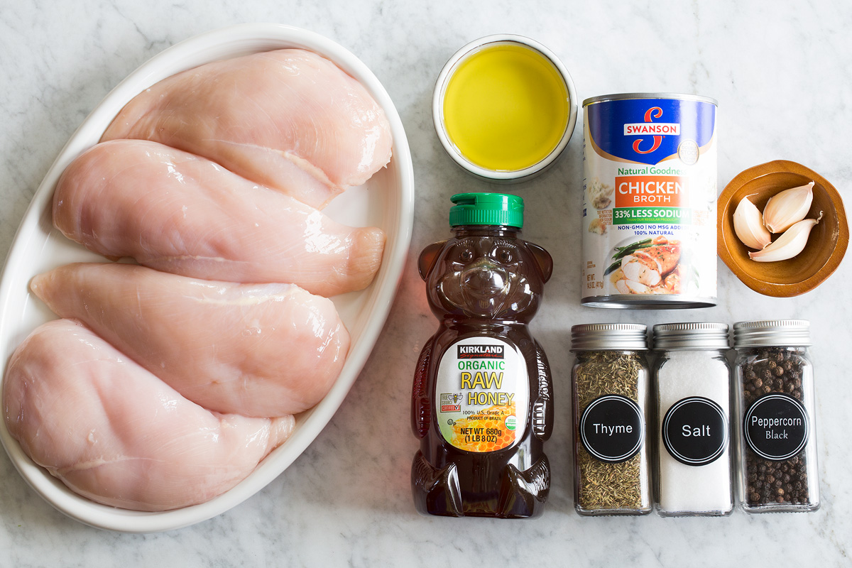 Photo of ingredients used to make all-purpose grilled chicken breasts.