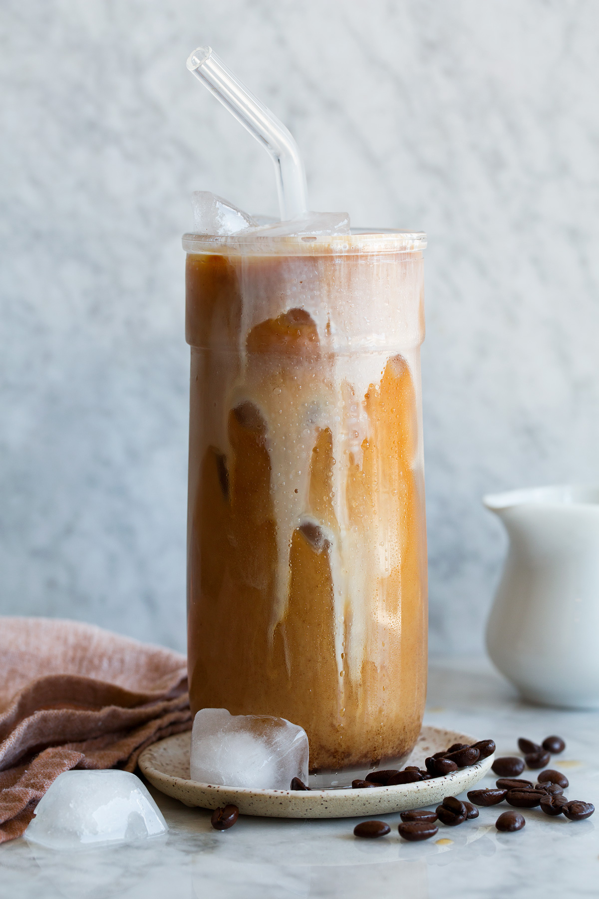 Iced coffee with cream