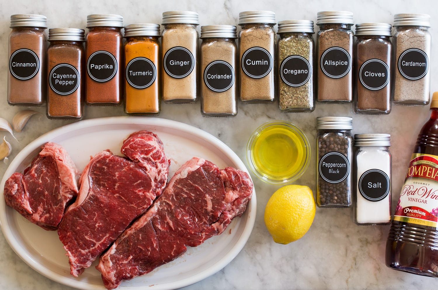 Beef shawarma ingredients.