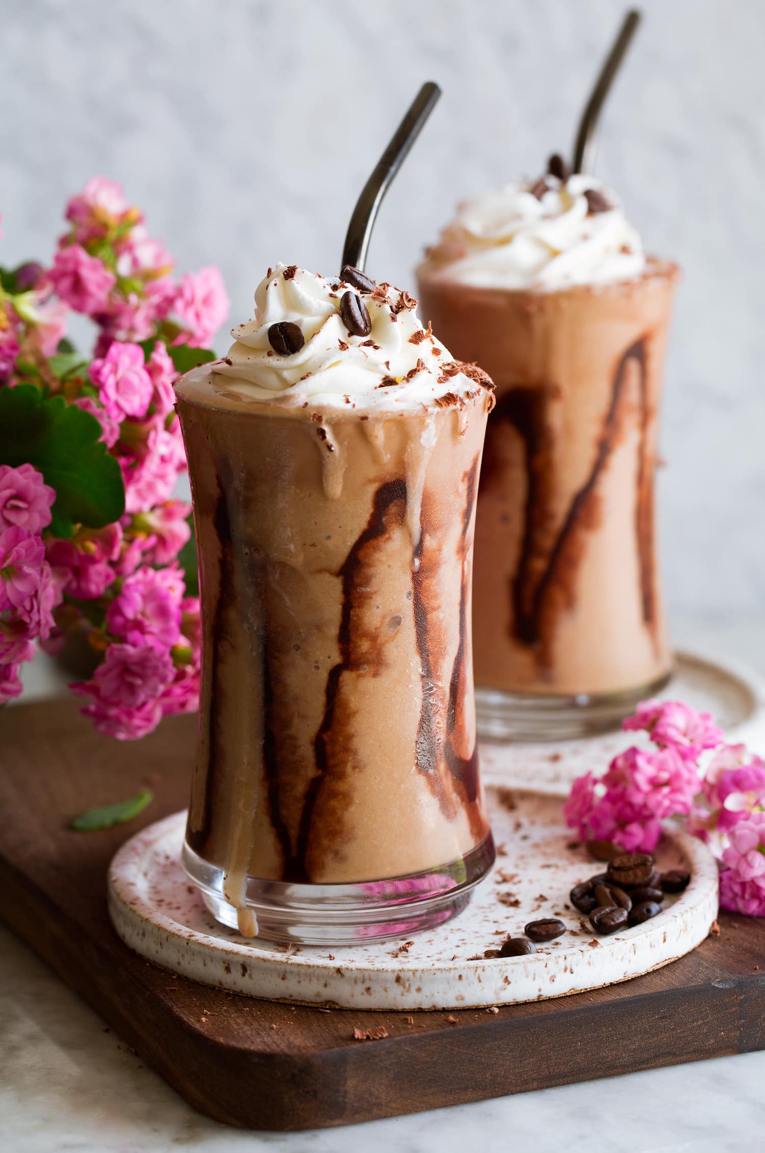 Homemade cold brew coffee smoothie.