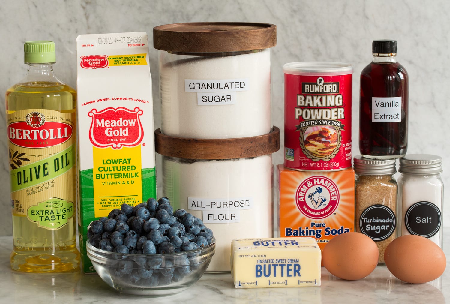Blueberry muffins ingredients