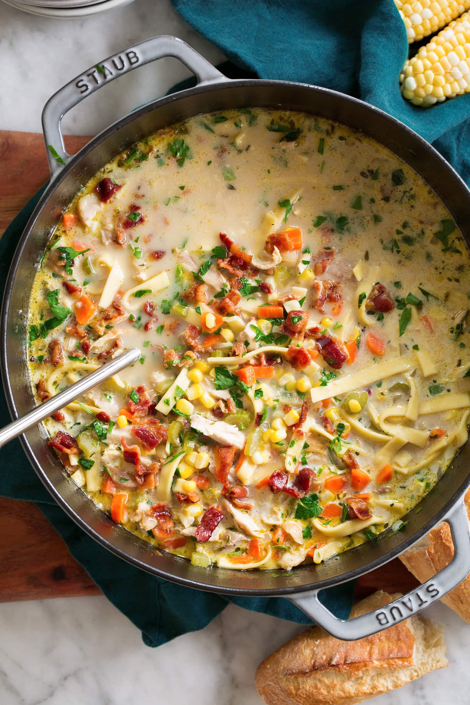Overheat chicken corn soup.