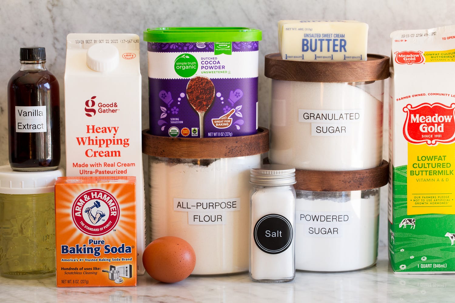 Ingredients needed for the cupcakes.