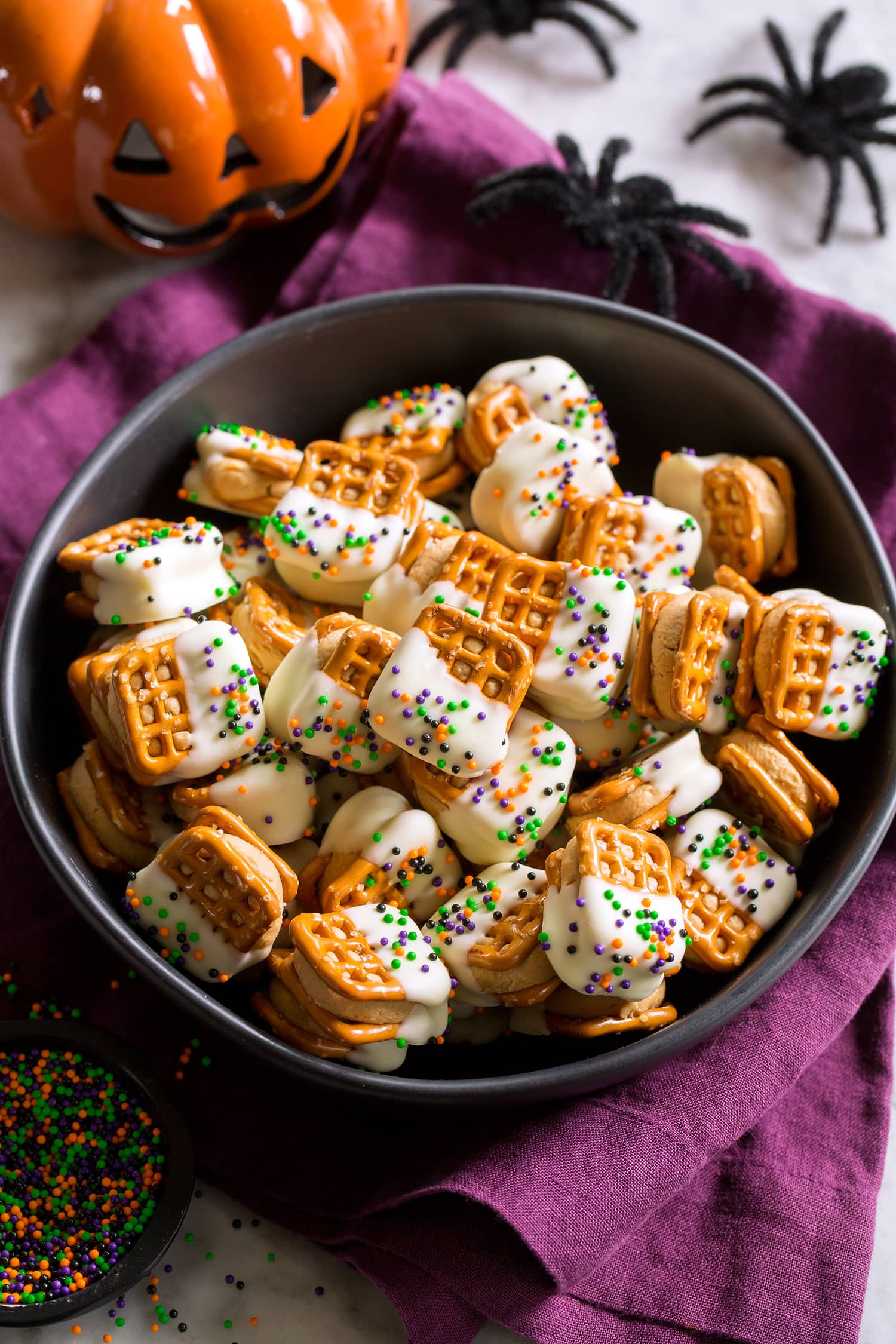 White chocolate peanut butter pretzel bites.