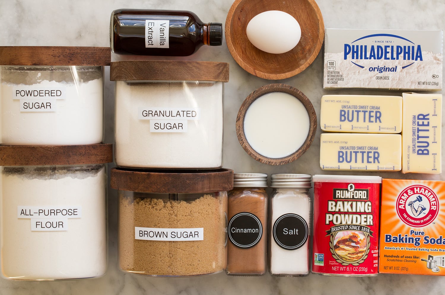 Cinnamon roll cookie ingredients.