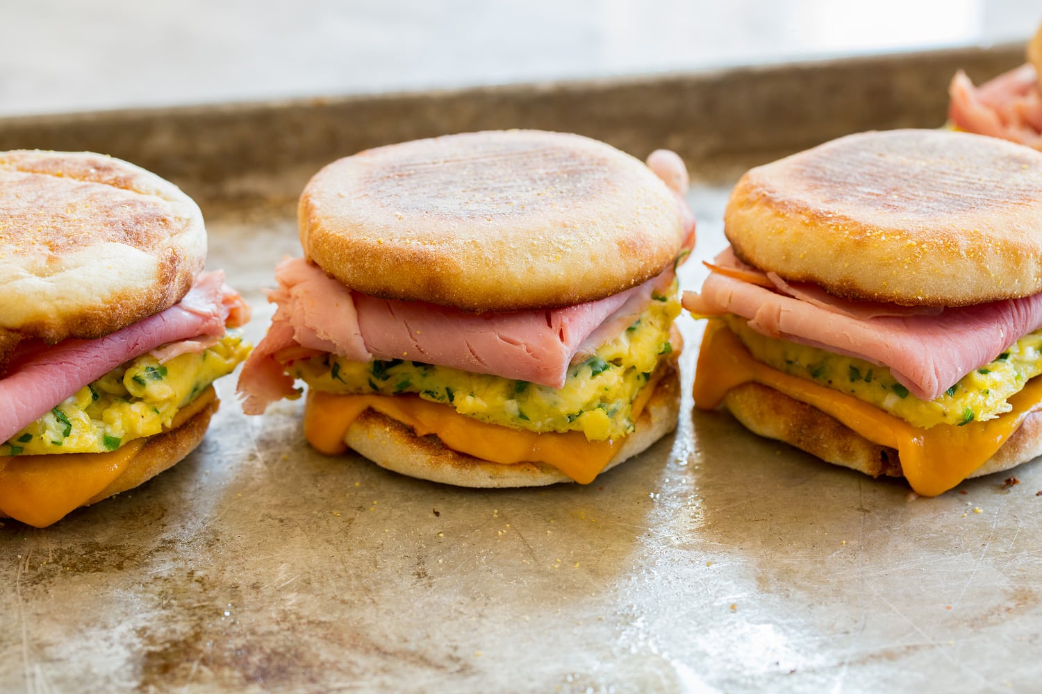 Finished breakfast sandwich.