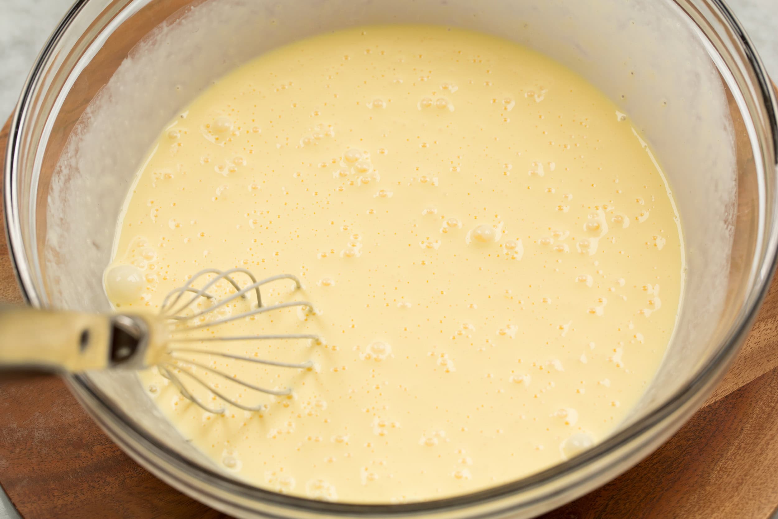 Eggs and cream blended.