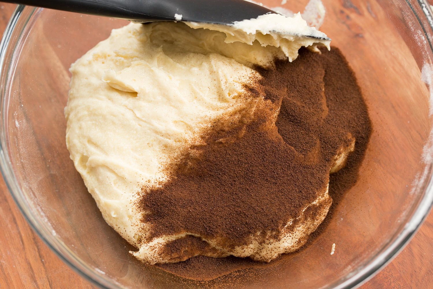 Espresso powder added to cupcake batter.